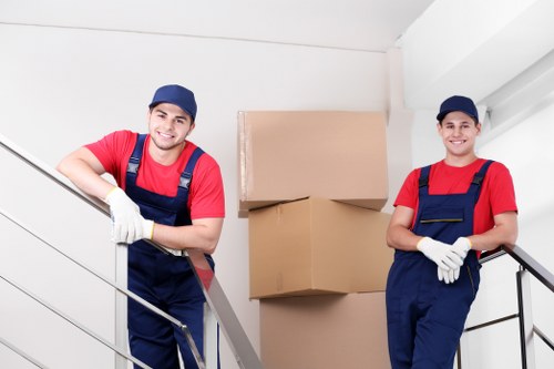 Professional moving van service with customer booking details