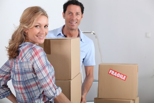 Office items packed and organised for a commercial relocation