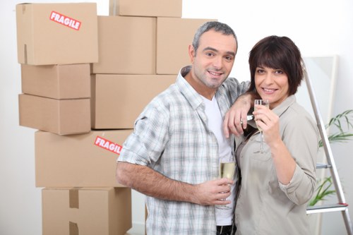 Packed boxes and household items ready for a local move